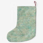 Petite Chaussette De Noël Aquarelle Aqua Gold (Dos)