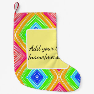 Petite Chaussette De Noël Aquarelle arc-en-ciel ajoutez nom texte message pe