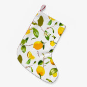 Petite Chaussette De Noël Aquarelle Citron et Feuilles 16 (Devant (Accrochage))