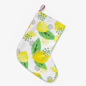 Petite Chaussette De Noël Aquarelle Citrons : Conception Fruiteuse et transp (Devant (Accrochage))