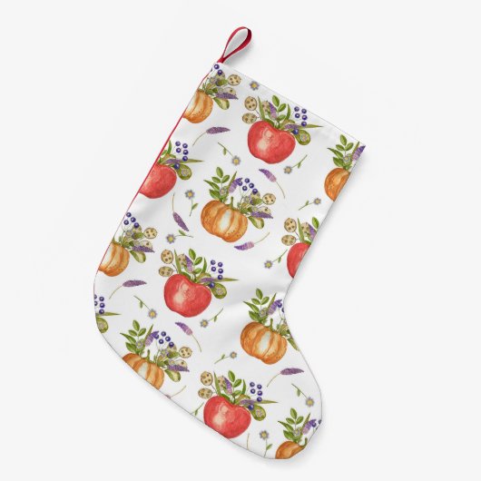 Petite Chaussette De Noël Aquarelle d'automne, Composition transparente. (Devant (Accrochage))