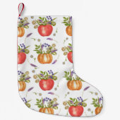 Petite Chaussette De Noël Aquarelle d'automne, Composition transparente. (Devant)