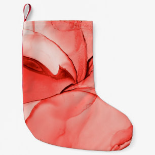 Petite Chaussette De Noël Aquarelle de flamme. Effet Pastel Bright. Pink Sop