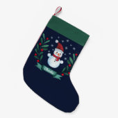 Petite Chaussette De Noël Aquarelle de Noël Snowman Custom (Devant (Accrochage))