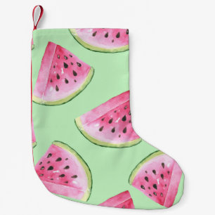 Petite Chaussette De Noël Aquarelle de pastèque, motif d'été sans soudure.