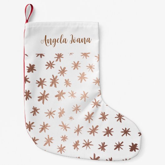 Petite Chaussette De Noël Aquarelle étoile avec nom - ambre (Devant)