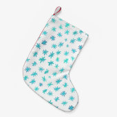 Petite Chaussette De Noël Aquarelle étoile - turquoise (Devant (Accrochage))