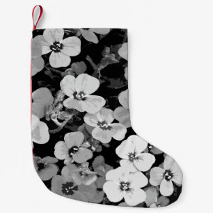 Petite Chaussette De Noël Aquarelle Fleur rouge 2