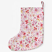 Petite Chaussette De Noël Aquarelle florale moderne (Dos)