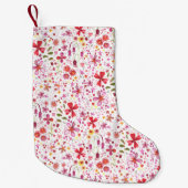 Petite Chaussette De Noël Aquarelle florale moderne (Devant)