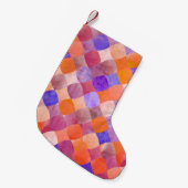 Petite Chaussette De Noël Aquarelle géométrique, écailles de poissons arabes (Devant (Accrochage))