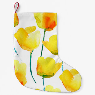 Petite Chaussette De Noël Aquarelle illustrant les tulipes. Moteur transpare