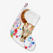 Petite Chaussette De Noël Aquarelle isolée Crâne : Arrière - plan blanc. (Devant (Accrochage))