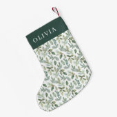 Petite Chaussette De Noël Aquarelle moderne Noël floral (Dos (Accrochage))