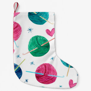 Petite Chaussette De Noël Aquarelle motif sans couture avec des boules color
