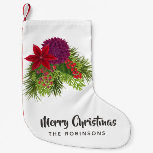 Petite Chaussette De Noël Aquarelle Noël floral