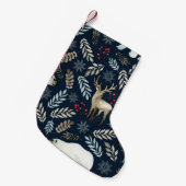 Petite Chaussette De Noël Aquarelle Ours de Cerf Tiré (Devant (Accrochage))