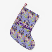 Petite Chaussette De Noël Aquarelle Pansy Fleurs violettes Grandma Stocking (Devant (Accrochage))