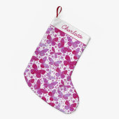 Petite Chaussette De Noël Aquarelle papillon rose (Devant (Accrochage))