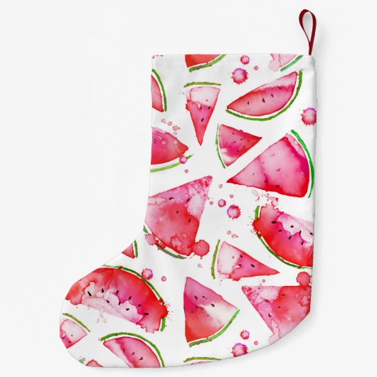 Petite Chaussette De Noël Aquarelle pastèque 1 (Dos)