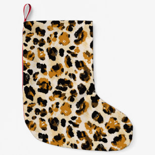 Petite Chaussette De Noël Aquarelle peau léopard, dégradé cravate-teint.