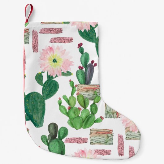 Petite Chaussette De Noël Aquarelle peinture motif sans couture. Aquarelle (Devant)