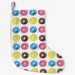 Petite Chaussette De Noël Aquarelle petits beignets, motif sans soudure.