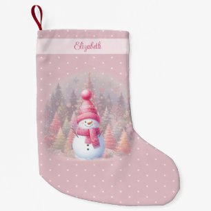 Petite Chaussette De Noël Aquarelle rose thème Noël Showman Décoration