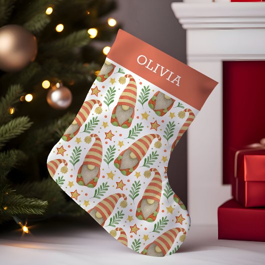 Petite Chaussette De Noël Aquarelle Scandinave Gnome mignon Noël