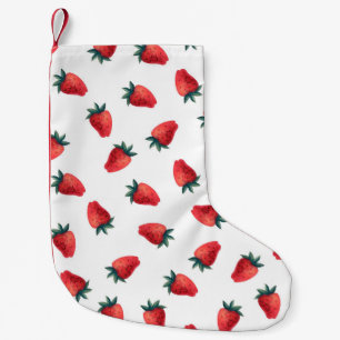 Petite Chaussette De Noël Aquarelle transparente motif avec fraises