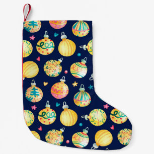 Petite Chaussette De Noël Aquarelle transparente motif avec l'or brillant Ch