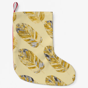 Petite Chaussette De Noël Aquarelle Tropical Feuille moderne Motif