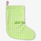 Petite Chaussette De Noël Aquarelle vert plaid ginham personnalisé ajouter t (Devant)