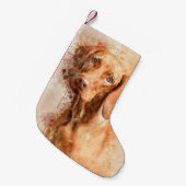 Petite Chaussette De Noël Aquarelle Vizsla (Devant (Accrochage))