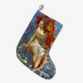 Petite Chaussette De Noël Aquarius Mermaid Bleu gothique (Devant (Accrochage))