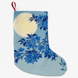 Petite Chaussette De Noël Arbre bleu éclairé par la lune : Nuit de floraison