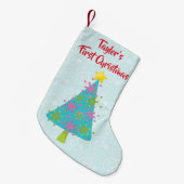 Petite Chaussette De Noël Arbre de Noël bébé premier (Devant (Accrochage))