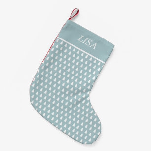Petite Chaussette De Noël Arbre de Noël blanc bleu moderne Nom du Motif