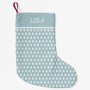 Petite Chaussette De Noël Arbre de Noël blanc bleu moderne Nom du Motif