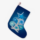 Petite Chaussette De Noël Arbre de Noël bleu (Devant (Accrochage))