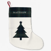 Petite Chaussette De Noël Arbre de Noël bleu et vert de la marine (Devant)