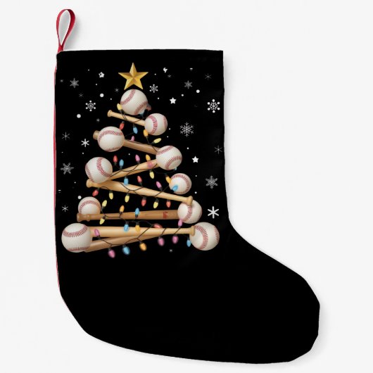 Petite Chaussette De Noël Arbre de Noël de baseball Lumière Noël Amateur de (Devant)