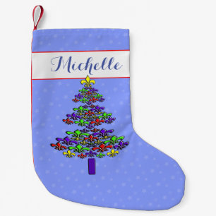Petite Chaussette De Noël Arbre de Noël de Colorful Fleur de Lis