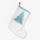 Petite Chaussette De Noël Arbre de Noël élégant | Luxe Aqua Mint Splatter (Devant (Accrochage))