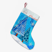 Petite Chaussette De Noël Arbre de Noël et bijoux à flocons de neige (Devant (Accrochage))