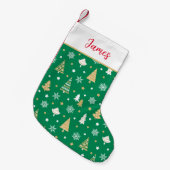 Petite Chaussette De Noël Arbre de Noël Festif Personnalisé Nom Vert (Devant (Accrochage))