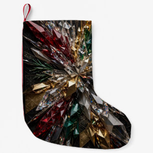 Petite Chaussette De Noël Arbre de Noël Géométrique Mosaïque Dorée