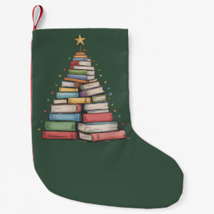 Petite Chaussette De Noël Arbre de Noël Livre Rétro Bibliothèque Bookworm
