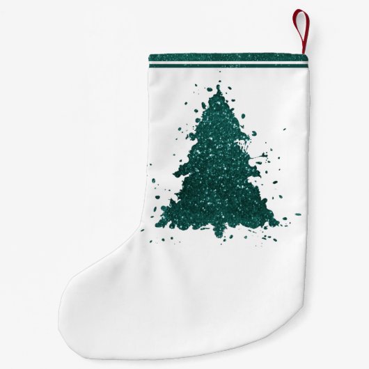 Petite Chaussette De Noël Arbre de Noël Moody | Dark Midnight Turquoise Spla (Dos)