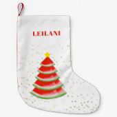 Petite Chaussette De Noël Arbre de Noël personnalisé de la pastèque rouge (Devant)